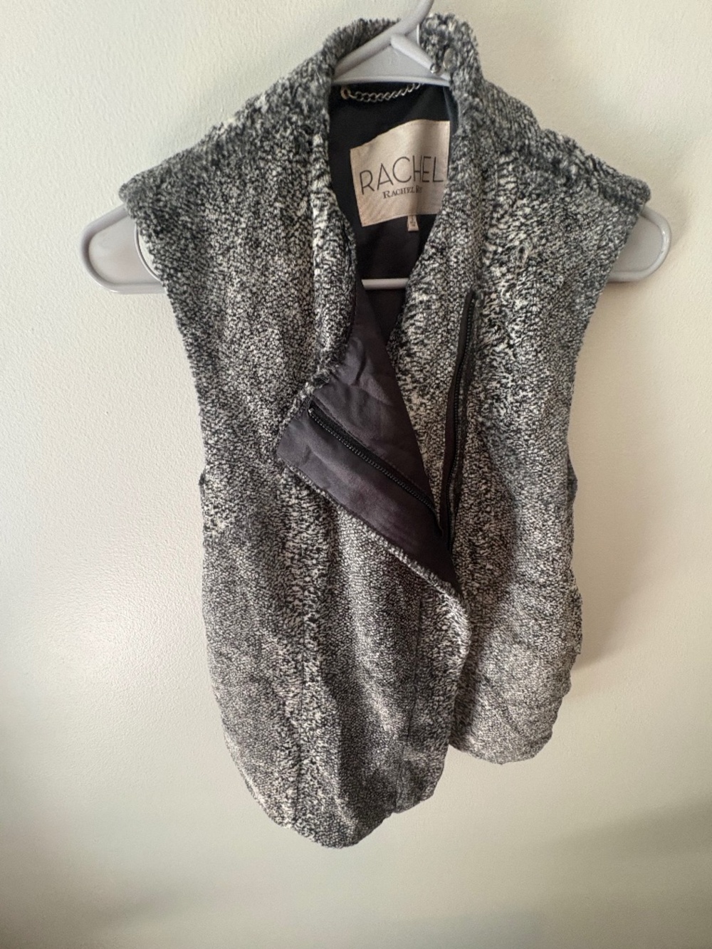 Rachel Roy Faux Fur Moto Zip Vest – Size Small